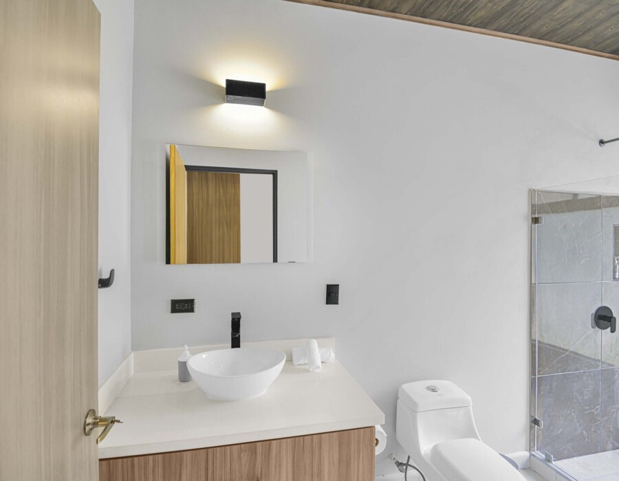 modern bathroom in seven ranch