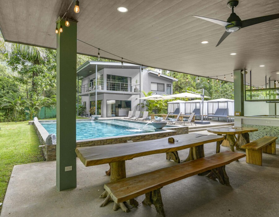 beautiful view of the house with the garden from the ranch. Seven ranch
