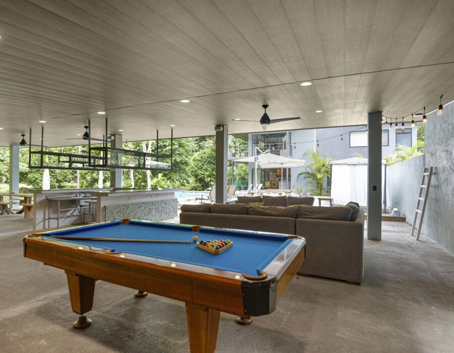 pool table at the Seven Ranch