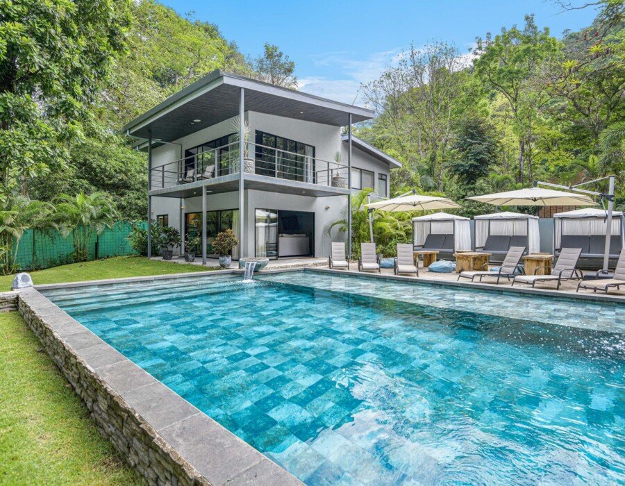 Pool with garden in Seven Ranch