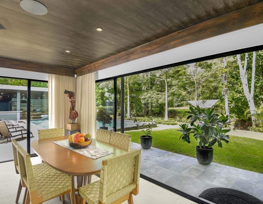 Dining space with open area to the outdoors in Seven Ranch