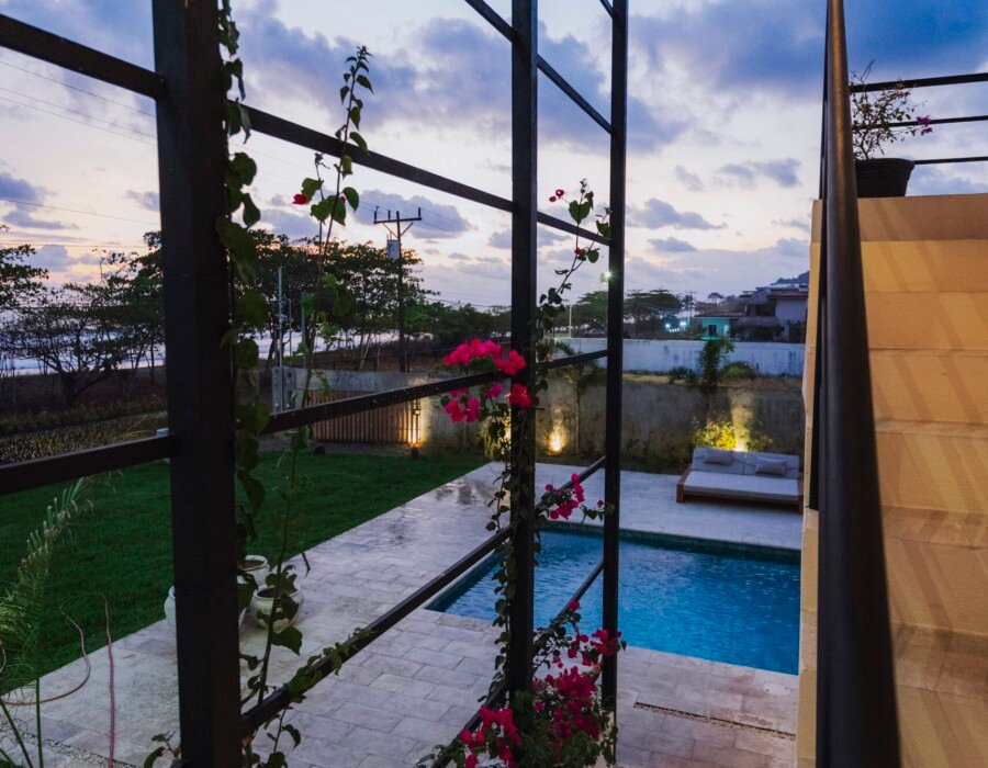 Exterior view of modern beachfront villa in Playa Hermosa near Jaco Costa Rica