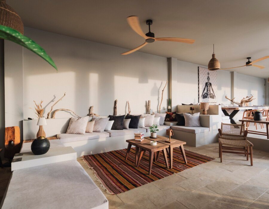 Luxury open layout living space in Playa Hermosa beachfront villa