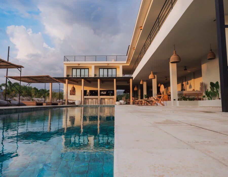 Modern luxury villa exterior architecture in Playa Hermosa Costa Rica