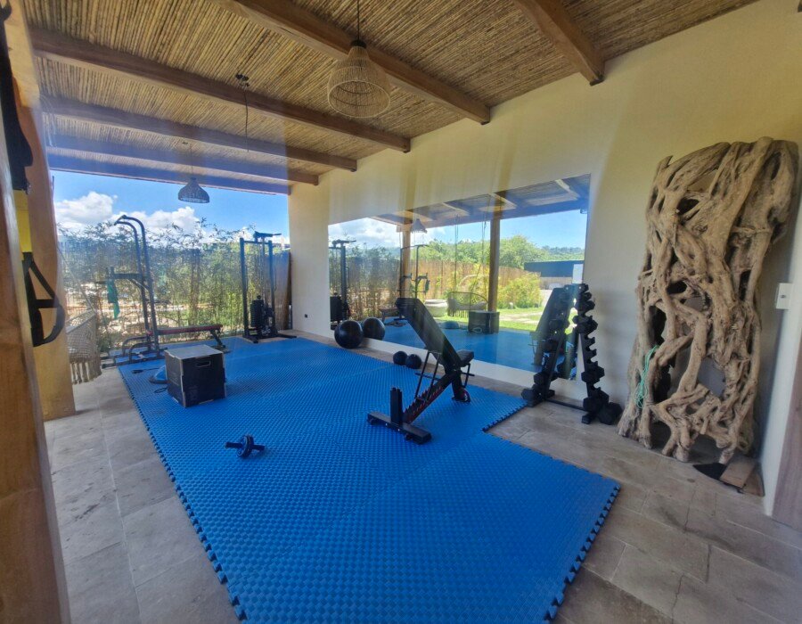 Open-air gym with ocean views in Playa Hermosa luxury villa