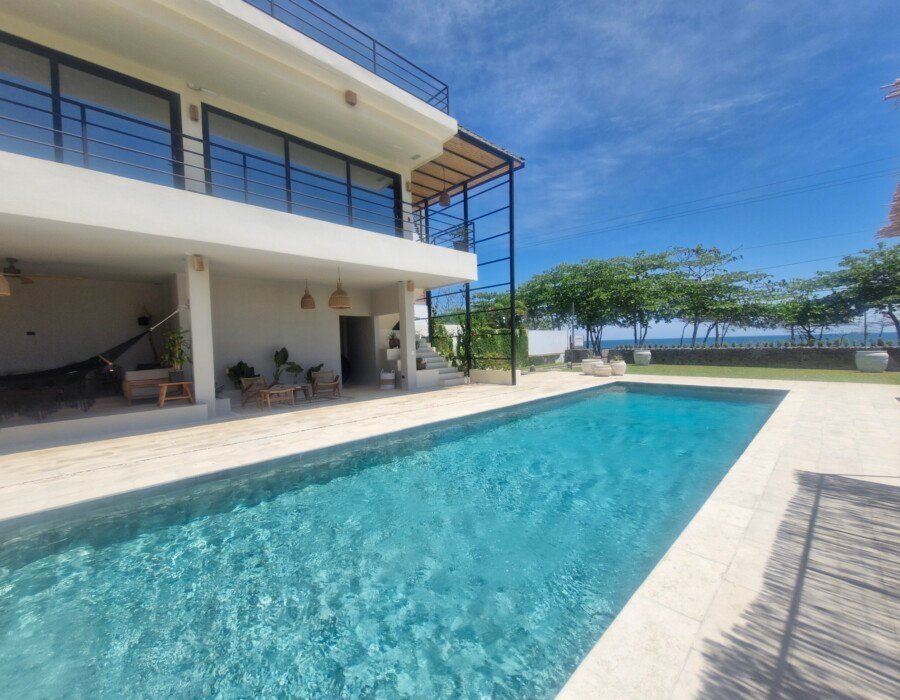 Pool view facing luxury villa in Playa Hermosa Costa Rica